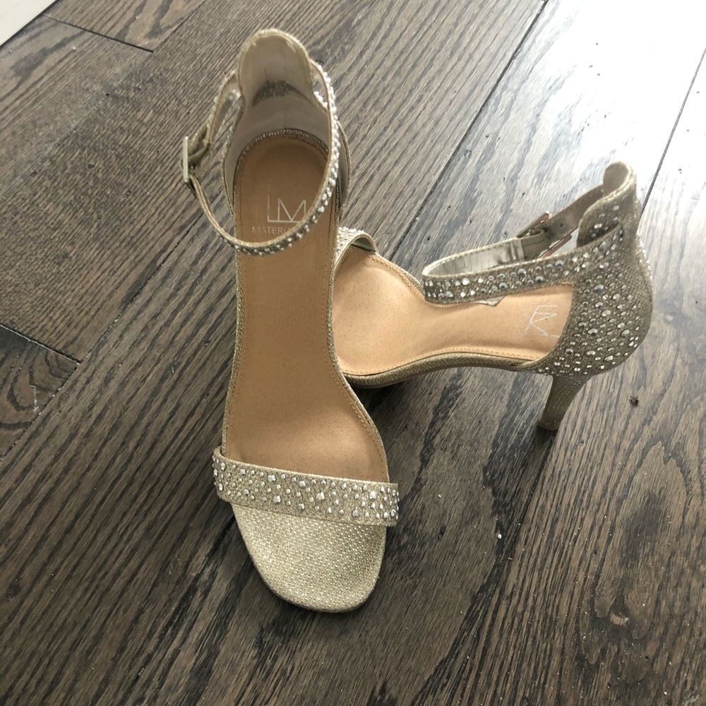 block heels silver sparkly